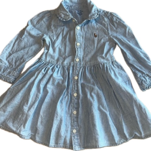 Ralph Lauren Long Sleeve Button Front Cotton Dress Size 12 Month‎ - Picture 10 of 10